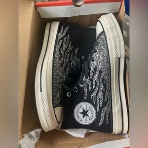 Converse Wmns Chuck 70 High 'Archival Glitter Flame - Black Egret